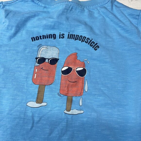 MinyMo Summer Vibes / Impopsicle Organic Tee Bundle Size 10 White Blue - Picture 6 of 9